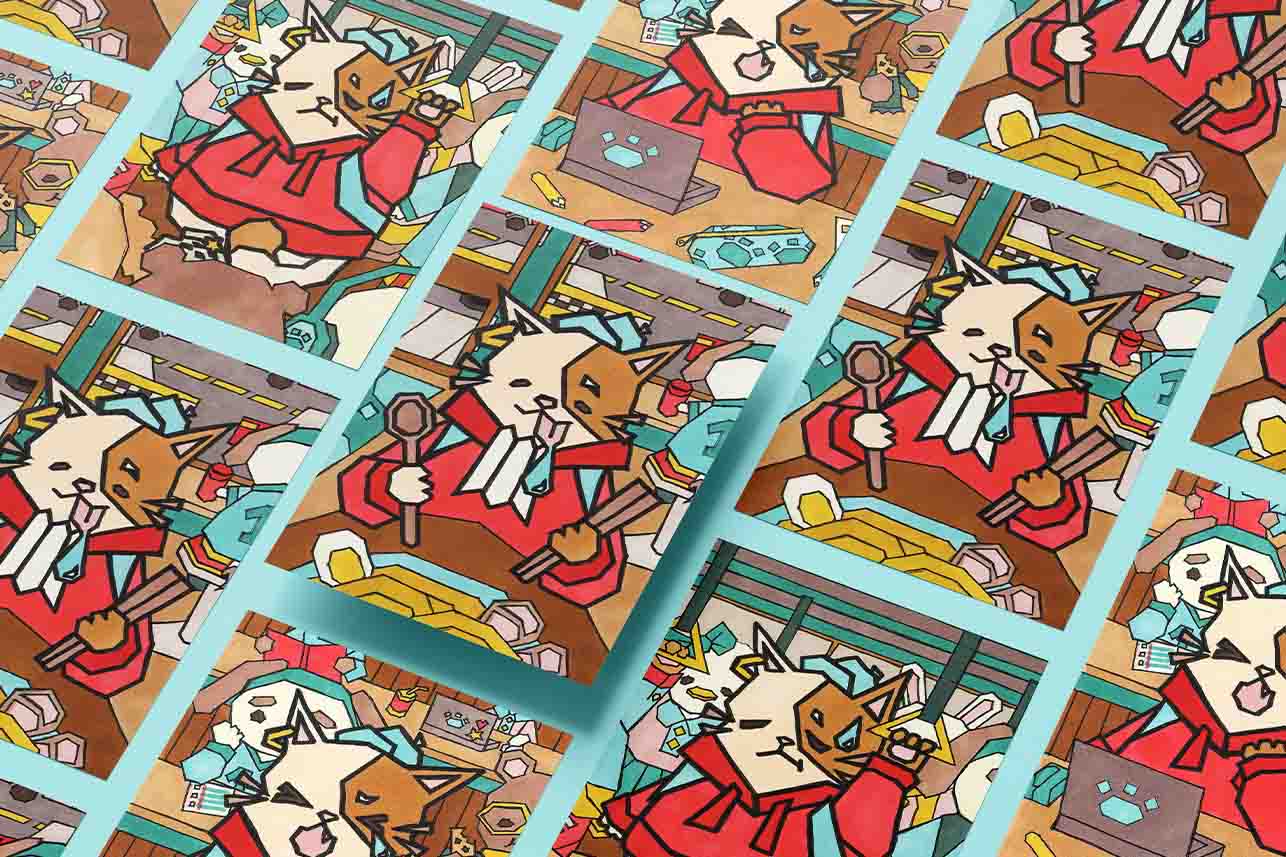 Gibby the Cat Card set mockup